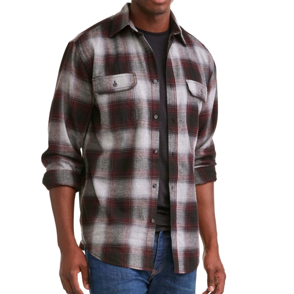 Soft cotton flannel shirt, fits like L
